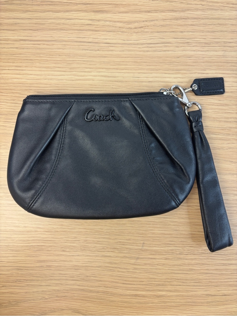 Y2K Coach Black Leather Wristlet‎ Clutch
